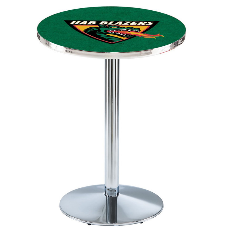 Round Metal Base Dining Table, Chrome, University of Alabama at Birmingham