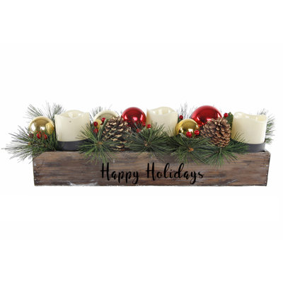 Porte-bougie 23 po Happy Holiday