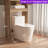 Modern 17" Comfort Chair Height Toilet Powerful Dual Flush Elongated One-Piece Bathroom Toilet Bowl, Quiet Close Seat