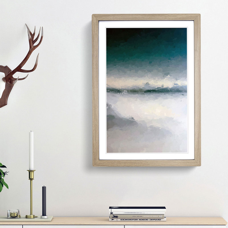 Misty Mountains in Italy - Picture Frame Graphic Art Print, Oak Framed, 36cm H x 27cm W x 2cm D