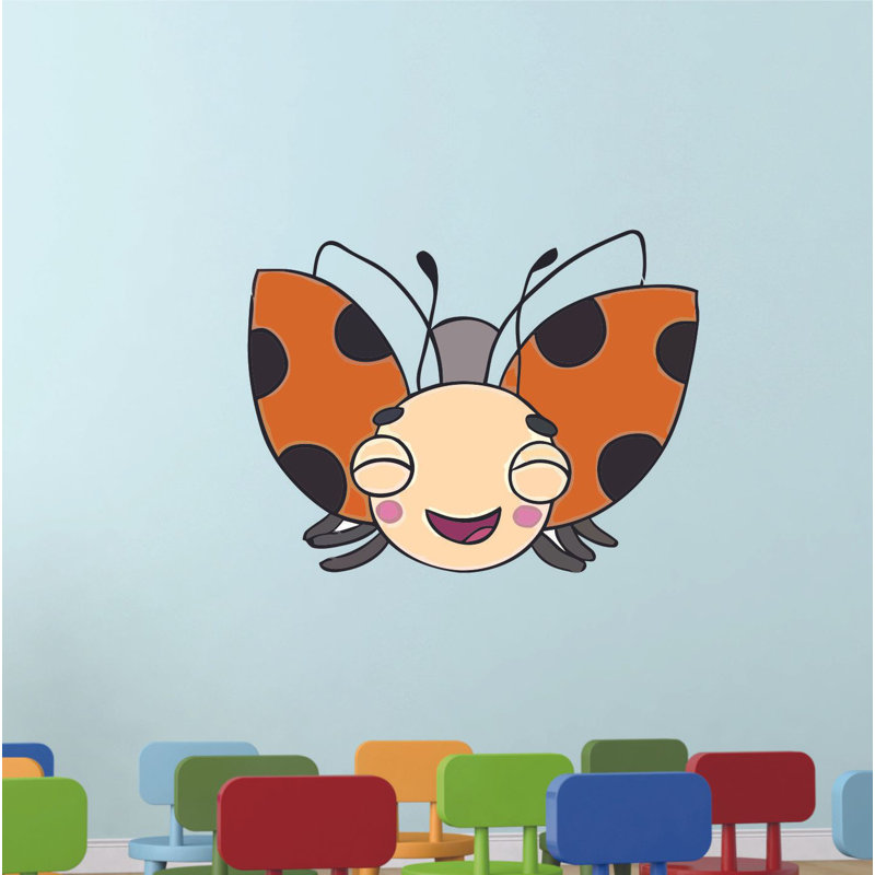 Très grand adhésif mural coccinelle, H 8 po x l 10 po