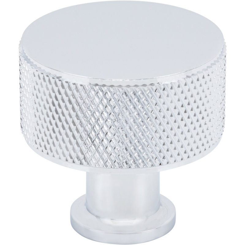 Beliza 1 1/8" Diameter Cylindrical Knurled Knob, Brushed Satin Nickel