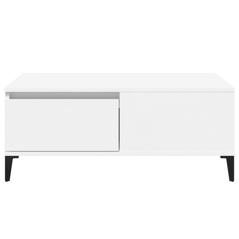 Laurinburg Four Leg Coffee Table with Storage, 36.5  x 90  x 50 cm, White