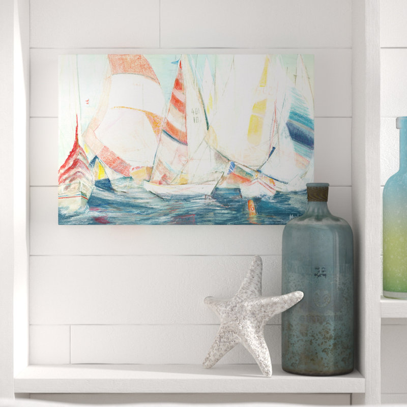 " Rounding the Mark " Print, 8" H x 12" W x 2" D, Wrapped Canvas