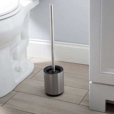 Bath Bliss Plastic Toilet Brush And Holder