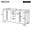 58.3 inch Bathroom Vanity Cabinet Only (No Sink) with 3 Drawers and 4 Doors
