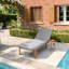 Chaise longue d'extérieur en bois d'acacia Kiren avec dossier inclinable à 3 positions-129155632