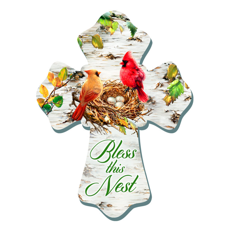 Bless This Nest Wooden Cross