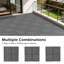 Carreaux de terrasse en PEHD gris imbriqués 12 po x 12 po, plancher de patio d'extérieur à pression avec système de drainage pour balcon, bord de piscine et jardin-124081655