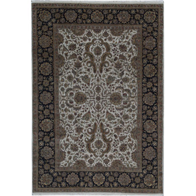 Tapis brun de haute qualité noué à la main Trinity