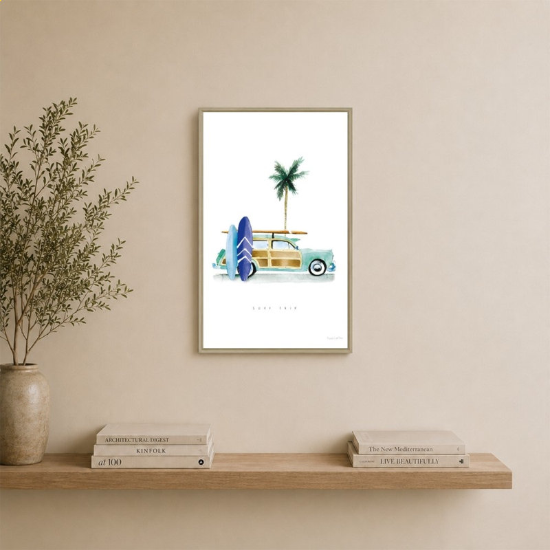 «Surf Days I» par Mercedes Lopez Charro - impression sur toile, 34" H x 24" W, Champagne