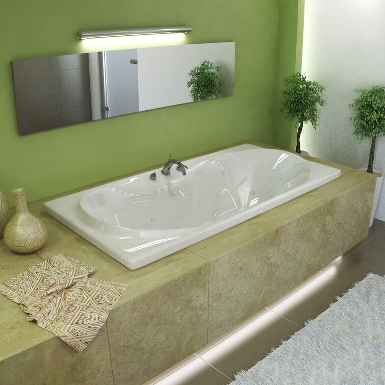 Cayman 71.38'' x 41.5'' Drop-In Whirlpool Acrylic Bathtub