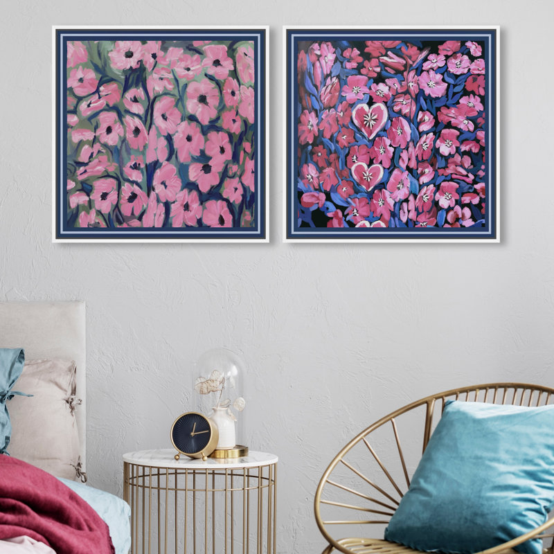 Forever Blooming Set Set by Oliver Gal, 62"H x 62"W, White Floater Frame