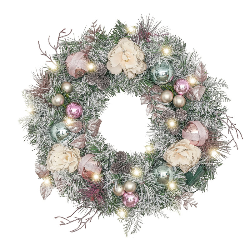 Faux Lighted 45.72cm Wreath