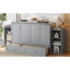 Grand lit avec finition grise, grand espace de rangement et espace pour les chambres d'amis en gris, avec des tiroirs spacieux, des chambres compactes parfaites