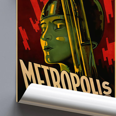  Affiche de film rétro Metropolis sous licence officielle - 24 x 36 po - reproduction décorative - papier affiche - prête à encadrer