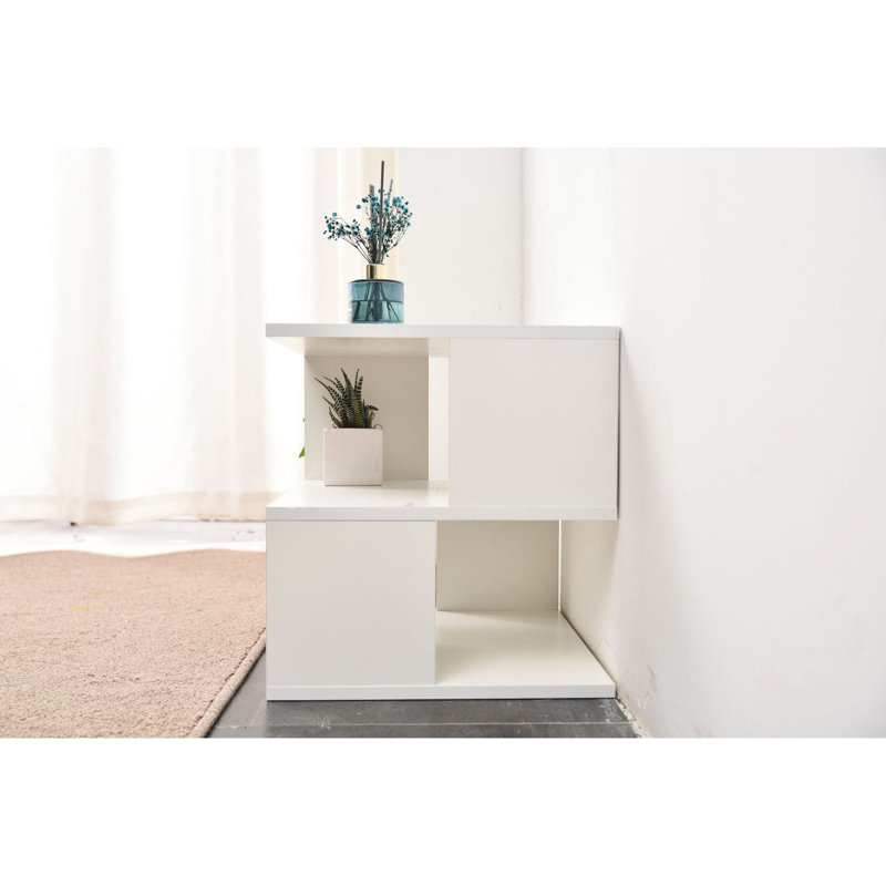 Étagère à livres 2 couches blanc crème pour la maison, bois d'ingénierie, salon et chambre polyvalents, surface lisse, capacité de charge robuste, tablettes crémeuses pour la maison, pièce polyvalente, porteuse, rapide