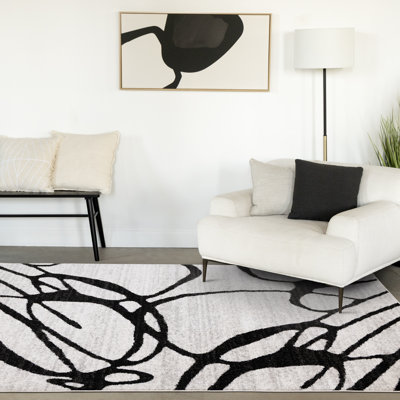 Tapis intérieur gris Brue Modern Swirls