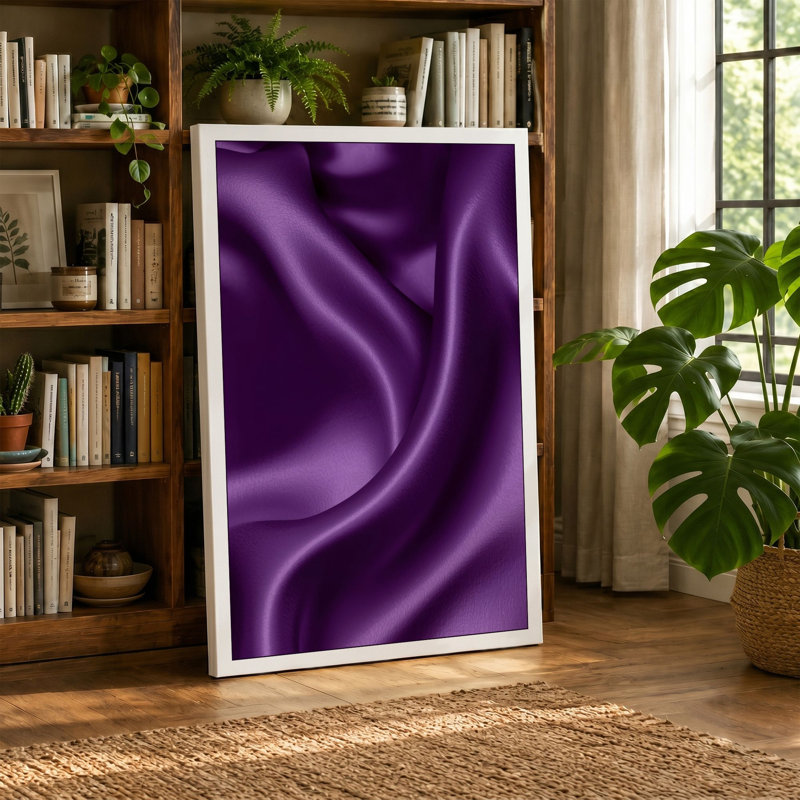 Draped in Purple Minimalist - Wrapped Canvas, 30x20 - 76.2 x 50.8 cm, Taupe Border
