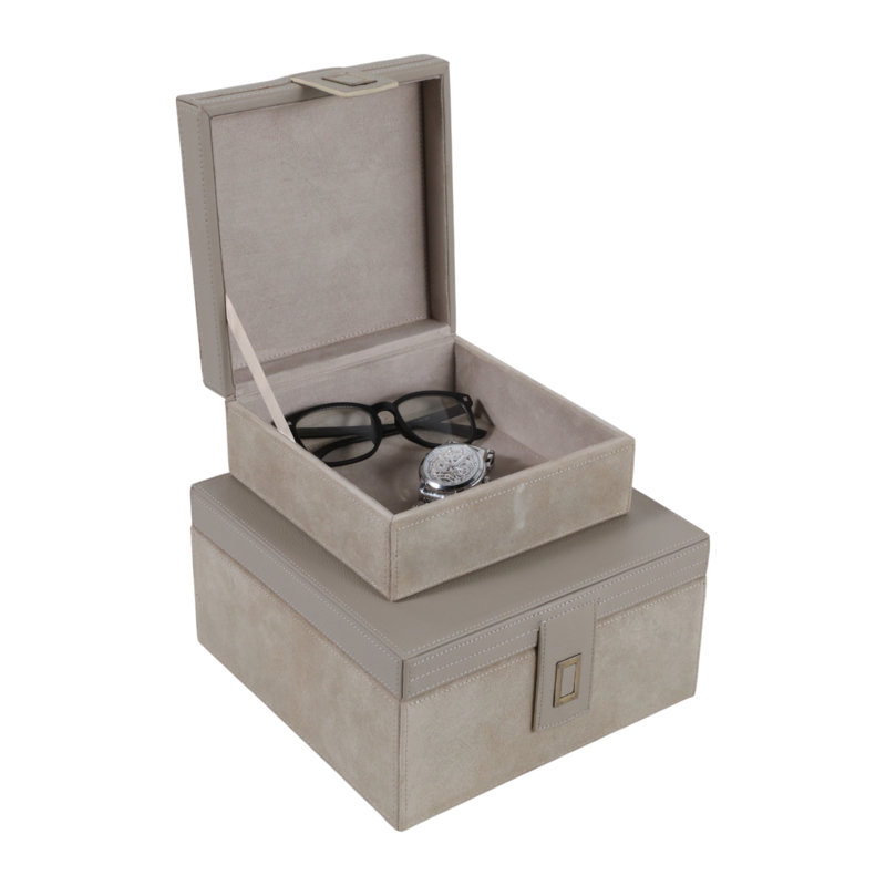Boîtes de rangement décoratives en cuir avec couvercle - boîte décorative moderne pour boîtes à souvenirs, rangement et rangement
