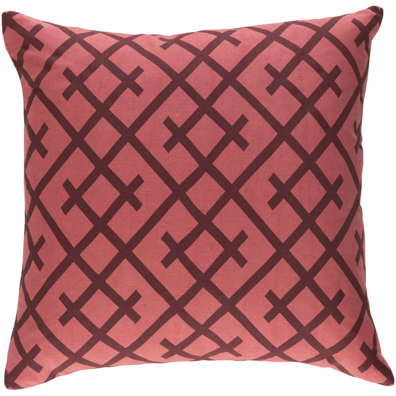 Ethiopia Kenya Square Pillow Cover, Terra Cotta/Burgundy, Pillow Cover Only