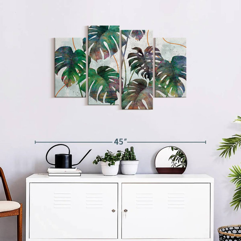 «Monstera Leaves», reproduction sur toile, H 36 po x l 22 po x P 1 po