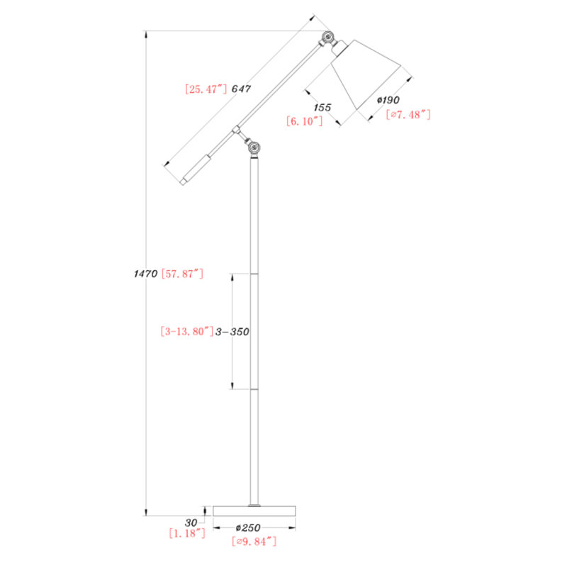 Lampe de travail sur pied 58 po
