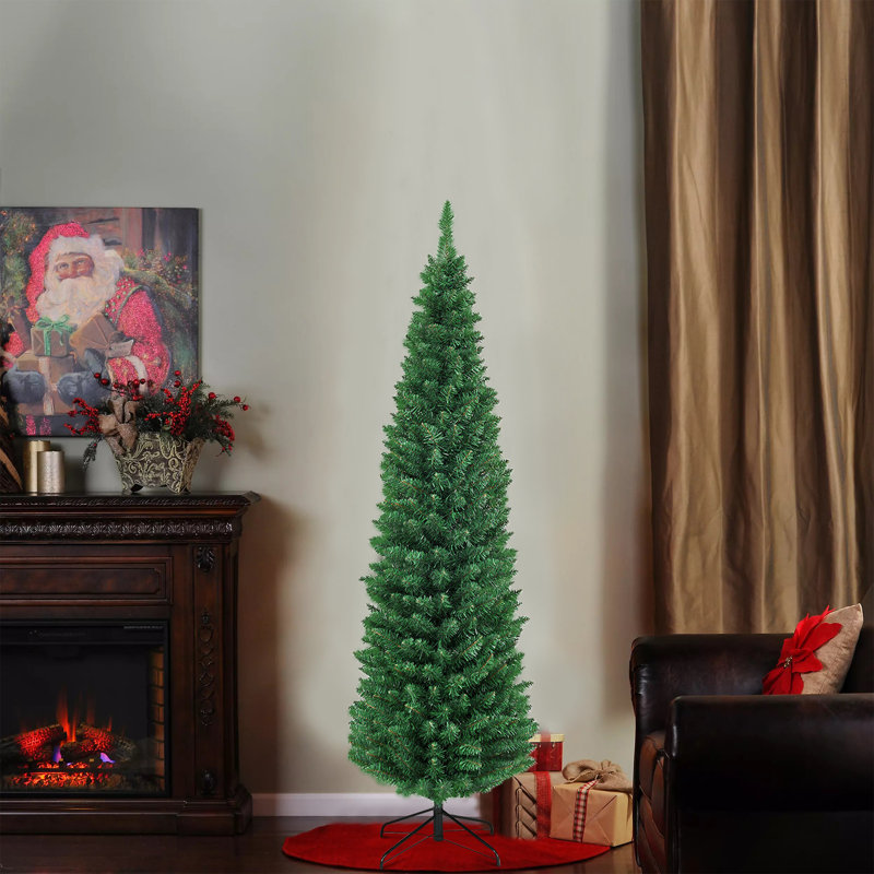 Sapin de Noël artificiel vert élancé, 5'