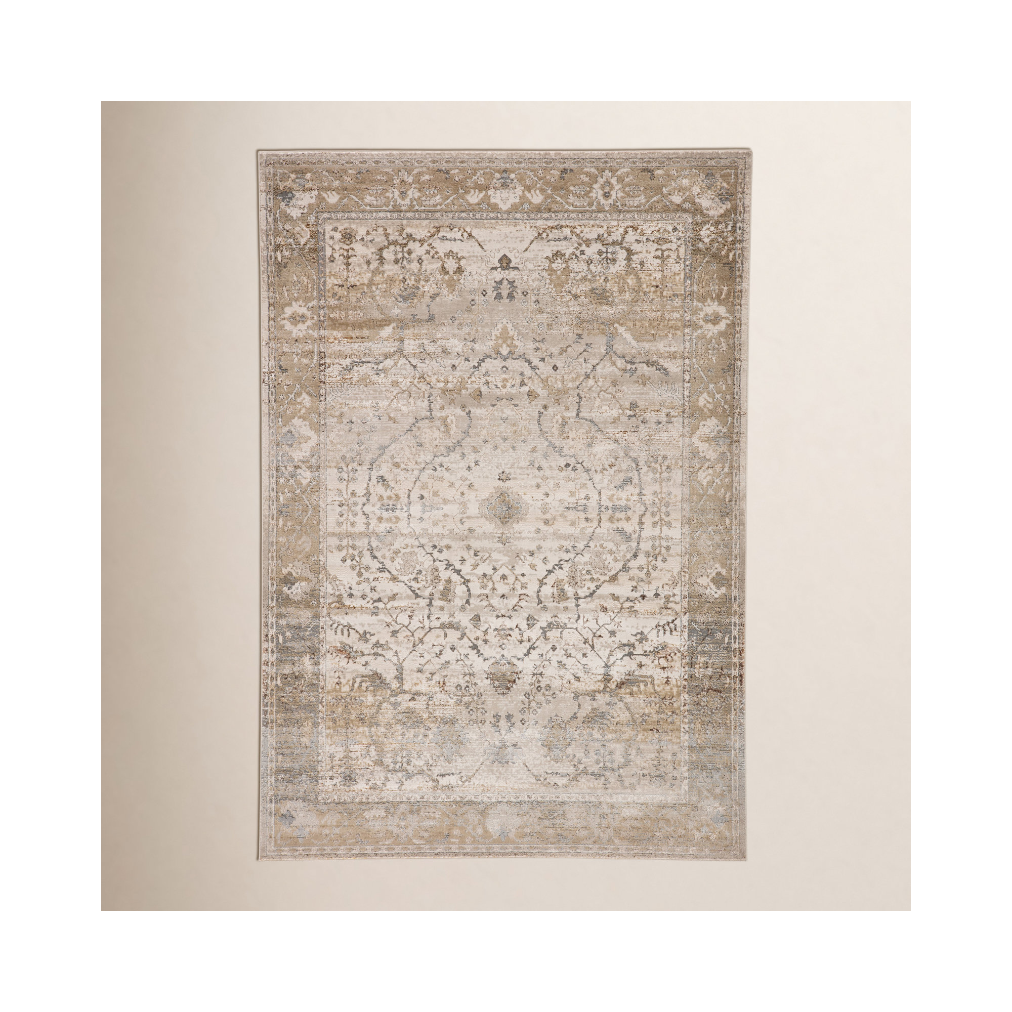 Lynnette Gray/Beige Rug, Rectangle 6'7" x 9'6"