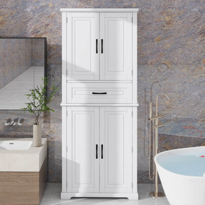 Bathroom Storage Cabinet With Versatile Storage Space Drawer With Slide Rails And Adjustable Shelf