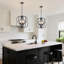 Lustre de ferme moderne avec cage en métal 5 lumières suspendues lumineuses suspendues de style tambour industriel à hauteur réglable pour la salle à manger