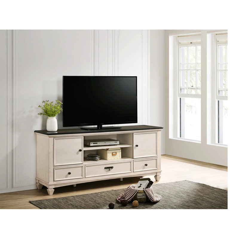 Meuble télé avec 3 tiroirs et 2 portes coulissantes