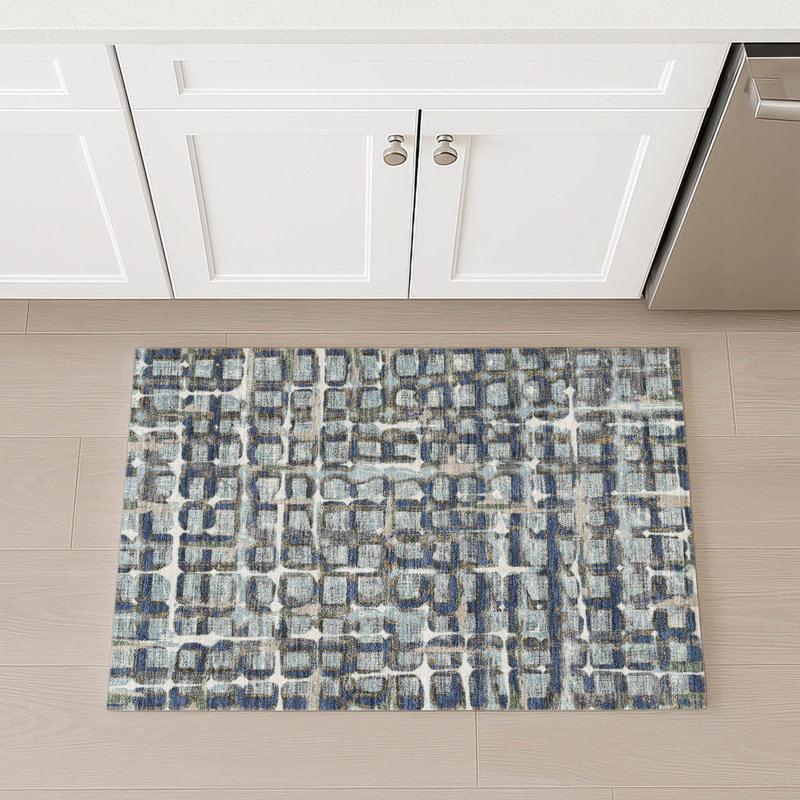 Machine Washable Indoor/Outdoor Chantille ACN2762 Geometric Rug, Spa, 1'8" x 2'6"