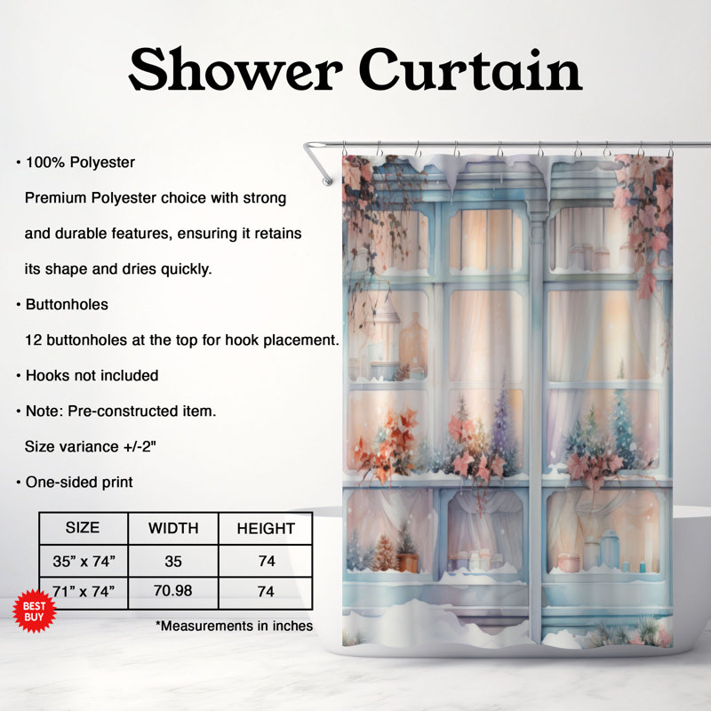 Rideau de douche d'extérieur Cheer, H 74 po x l 71 po
