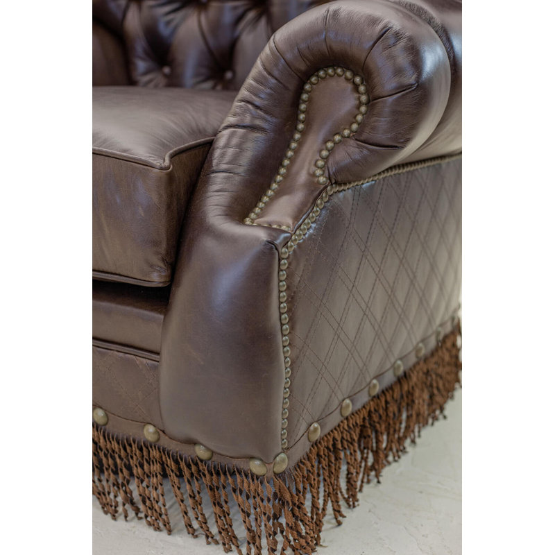 Leather Armchair, Bristol 5410, French Dark Chocolate, Old Gold E