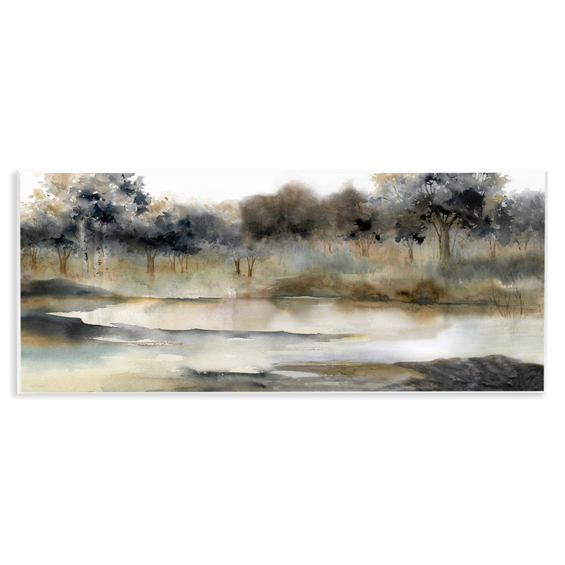 "Trees By Lakeside Landscape", art mural par Carol Robinson