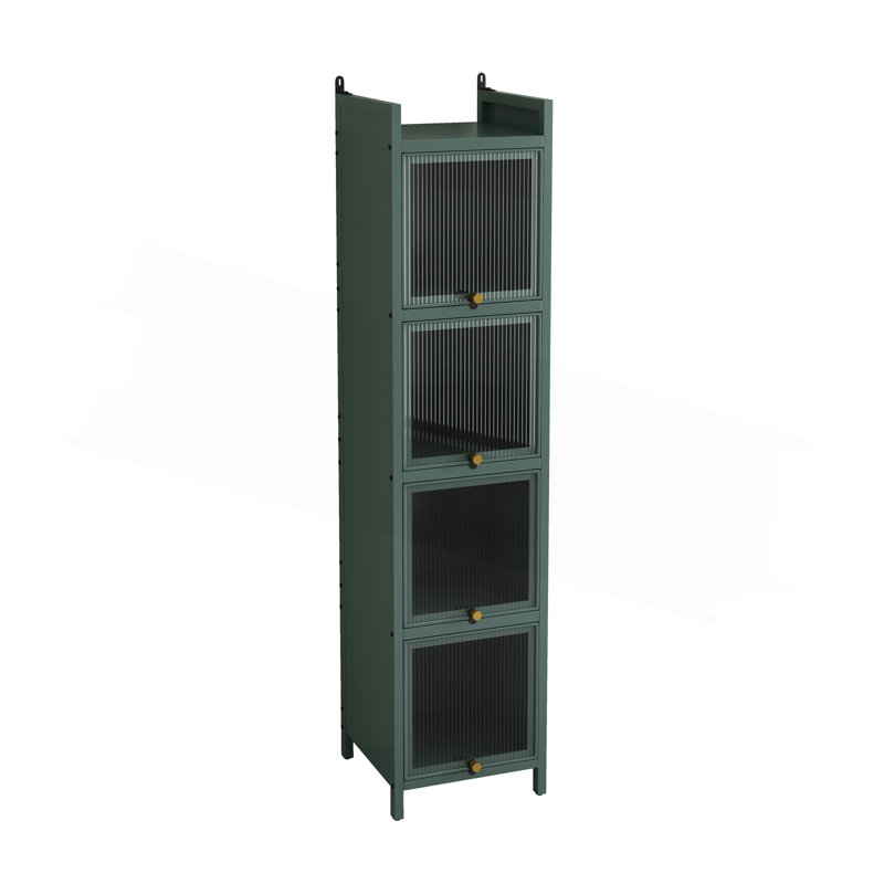 Armoire avec rangement à quatre niveaux, Vert foncé