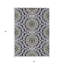 Tapis extérieur lavable à motif de médaillon noir ivoire et gris 3 pi x 5 pi