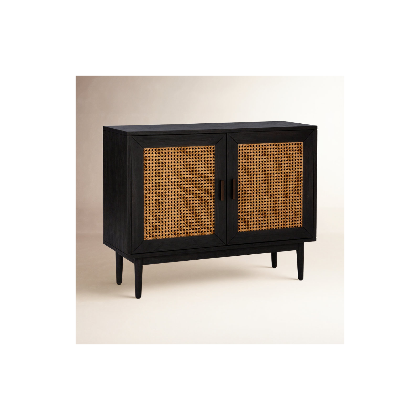 Genie Solid Wood Storage Cabinet, Black