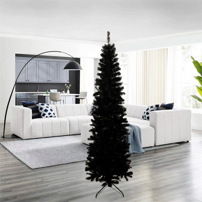 Mince arbre de Noël artificiel avec support en métal pliable