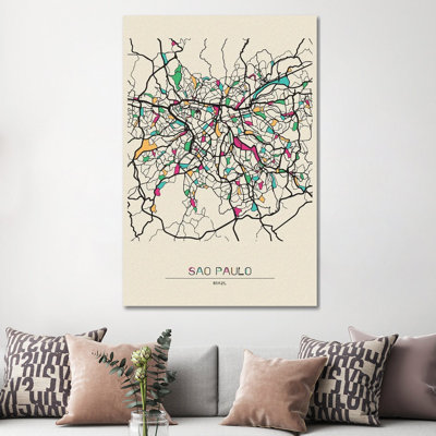 Carte de Saint-Paul, Brésil - Toile tendue
