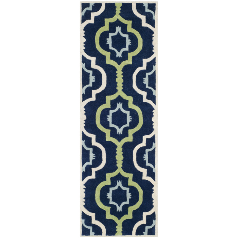 Hulcott Geometric Wool Hand Woven Area Rug, Runner 69 x 213 cm