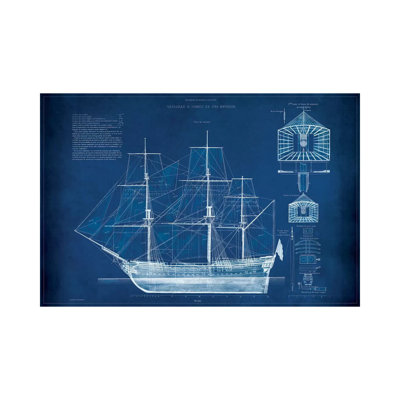 Antique Ship Blueprint IV by Vision Studio - Gallery-Wrapped Canvas Giclée on Canvas