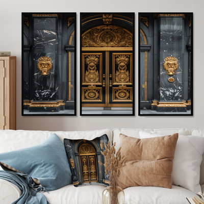 Ensemble de décorations murales Gold Banks Gilded Doors II - Banks