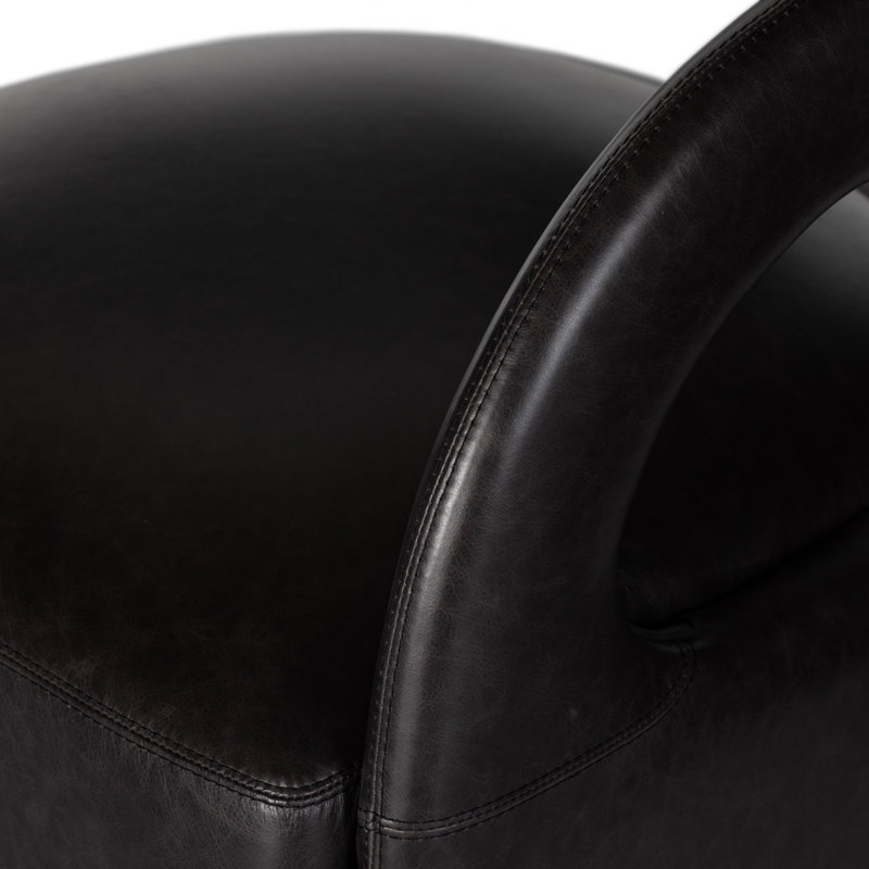 Hawkins Swivel Armchair, Sonoma Black Genuine Leather
