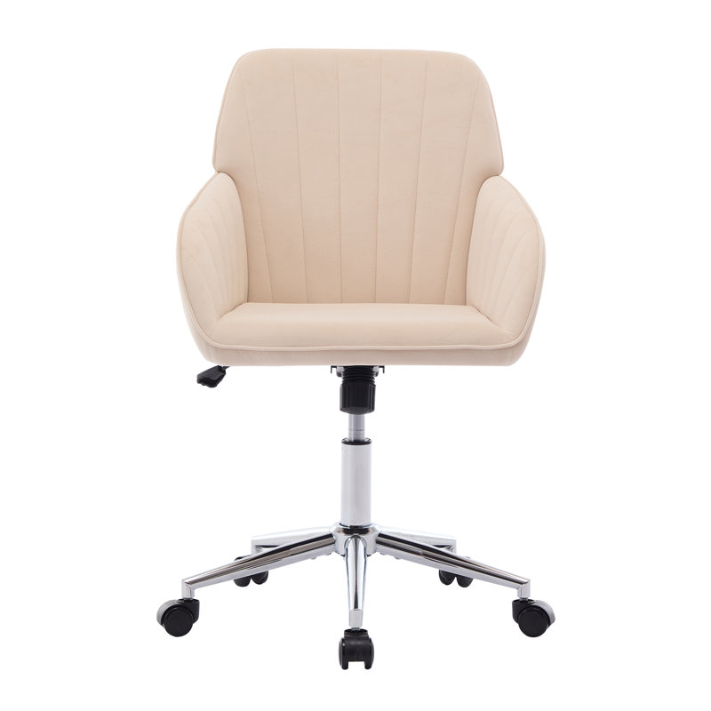 Adjustable Ergonomic Swivel Office Chair, Comfortable Desk Chair With Lumbar Support For Home & Bedroom, Khaki