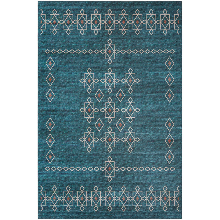 Anber Chenille Washable Southwestern Indoor / Outdoor Rug