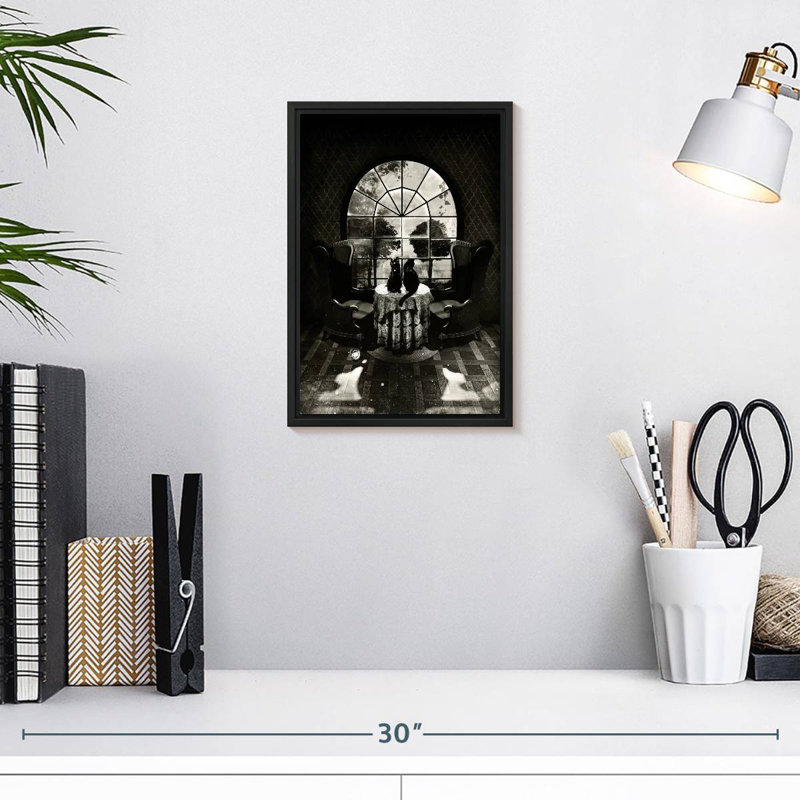 Crâne de chambre BW, 9 po x 13 po, Cadre flottant noir