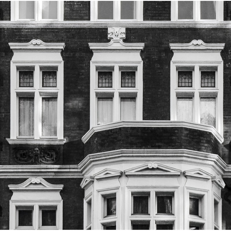 London Townhouses, 24" H x 36" W, White