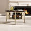 Table basse ronde de 30,3 po de style Mid-Century avec porte coulissante et rangement à lattes, idéal pour la productivité au bureau, beige et polyvalente-90076586